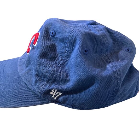 Chicago Cubs Blue Adjustable Baseball Clean Up MLB Cap By 47 Brand - Picture 3 of 4